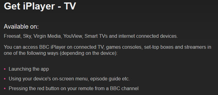 BBC iPlayer devices