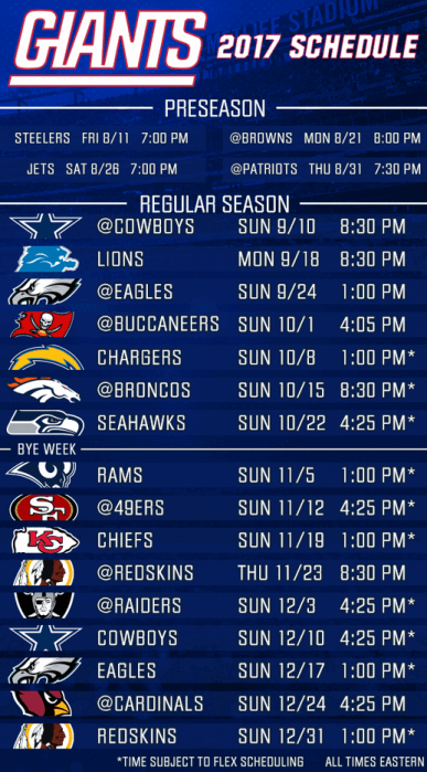 Giants Schedule