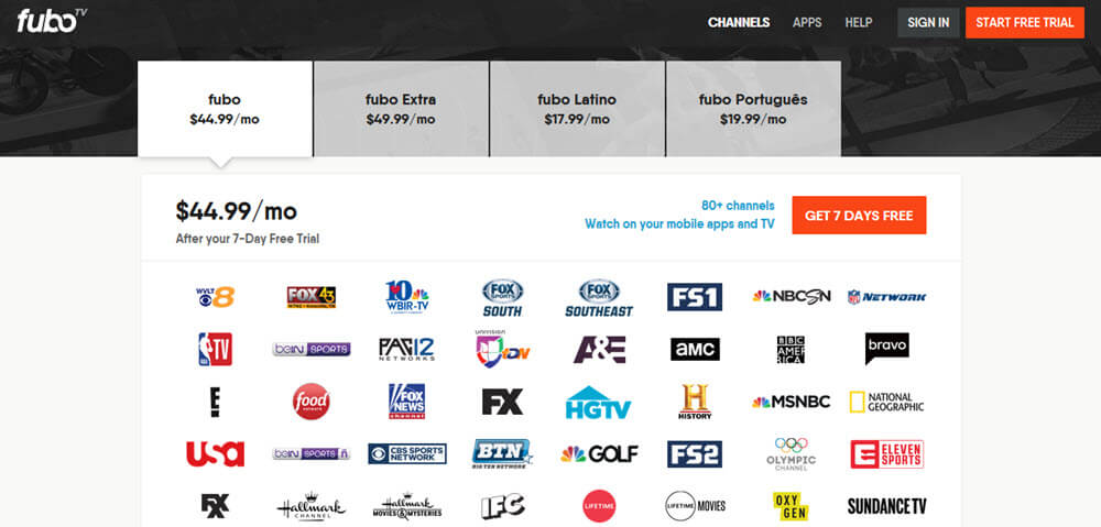 Fubo TV channels